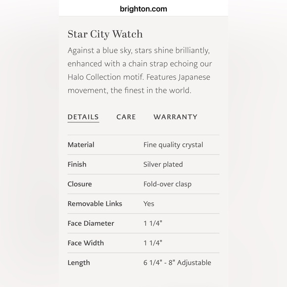 Brighton- BNWT and box- Star City Watch. Adjustable with extra link. - Picture 3 of 15